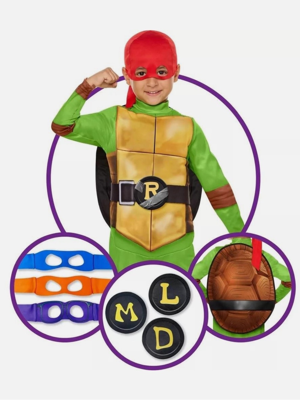 Teenage Mutant Ninja Turtles Toddler 3T-5T 4-in-1 Costume NEW nickelodeon